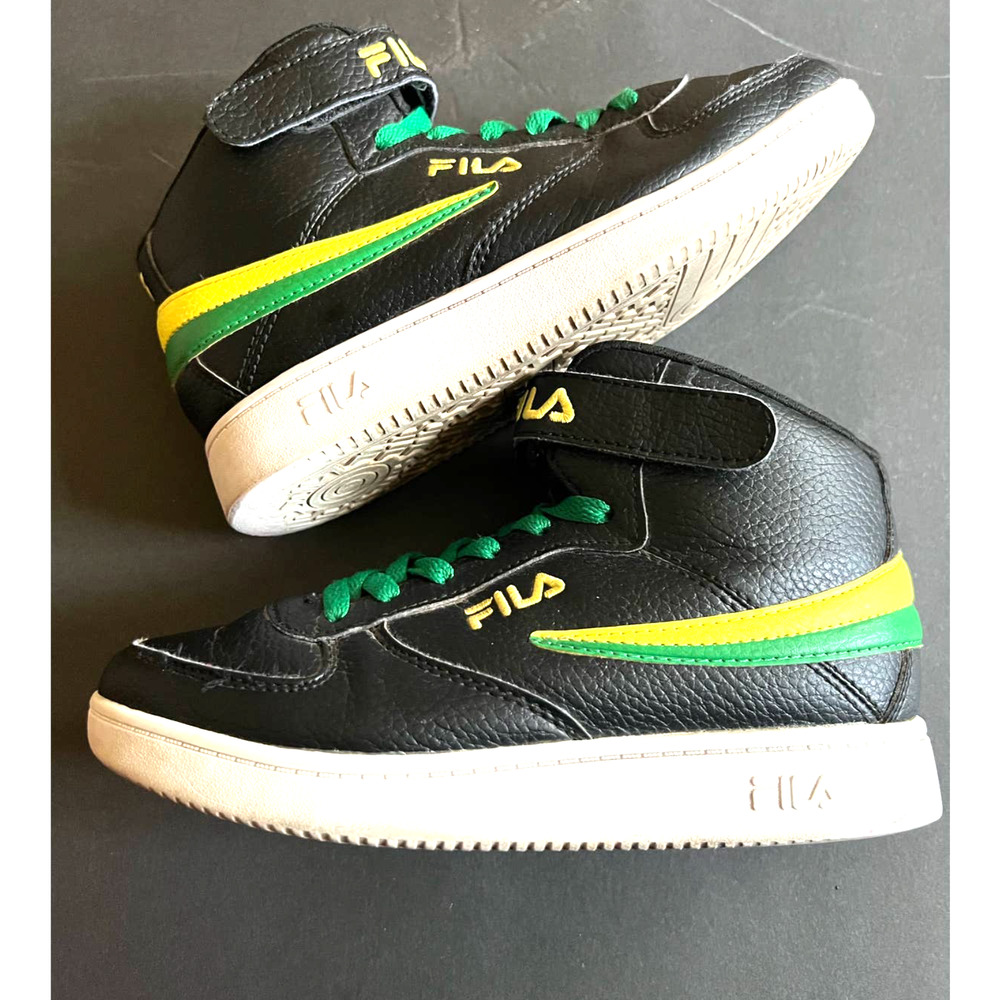 Fila Vulc 13 MP Plus Black, green & yellow Athletic Casual Shoes Youth size 4